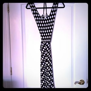 Batik print Black and White wrap cotton dress